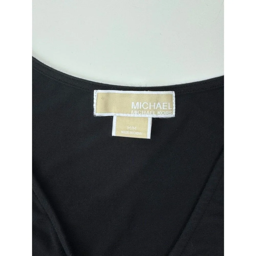 Michael Kors Women Black Tank Top Front Zipper with Ruffles - Size M (A201)